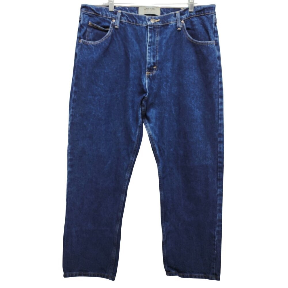Wrangler Authentics Mens Size 38x30 Blue Denim Jeans Straight-Leg  Classic Fit
